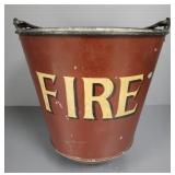 Antique painted metal fire bucket- 13' x 13'