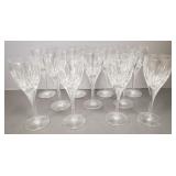 11 Waterford cut crystal goblets: 8 7/8'H