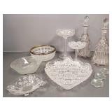 Group antique American cut glass incl decanter,