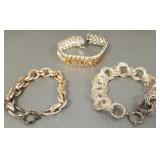 3 N.O.S sterling silver bracelets