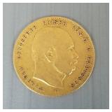 1872 Prussia gold coin- 3.8g