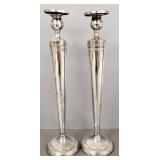 Pr tall sterling weighted candlesticks: 13 1/2'H