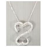 14K gold & diamond open heart necklace