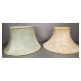 2 vintage silk? Asian design lamp shades-