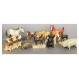 Gp animal figures incl cast iron pig,