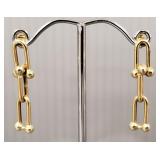 Marked Tiffany & Co. 18k gold dangle earrings: