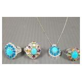 4 pcs sterling silver jewelry s/w Sleeping Beauty