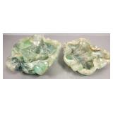 2 Chinese carved fluorite stone bowls (as seen-