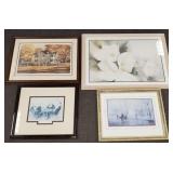 4 decorative prints, some signed- 31'H 44'W OD