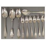 10 Scandinavian silver spoons marked 830, etc-