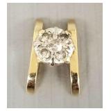 Tested 14K gold & diamond slide pendant- 1.5g