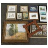 Gp. vintage, etc lithos & prints incl advertising-