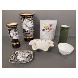 Fine porcelain vases, etc incl Picasso pattern,