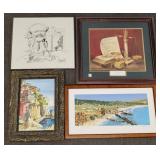 4 asst. artworks incl. pencil signed & #'d,