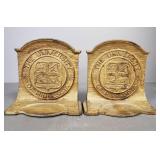 Pair cast iron U of  M bookends- 6 1/2'H
