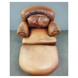 Whitmore/ Sherrill distressed chair & ottoman-
