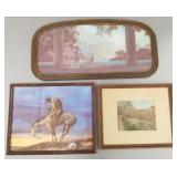 3 framed prints: Parrish 'Daybreak' 32'L,