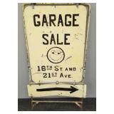 Metal folk art garage sale sign- 47' x 21',