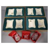 7 Waterford crystal Christmas ornaments & music