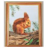 Painting of squirrel oil on board- 18' x 14' OD