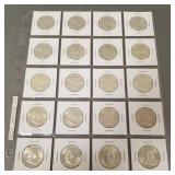 20 - 1962 silver Franklin 1/2 dollars uncirculated