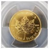 1995 gold 1/2 oz. maple leaf coin- graded MS64