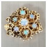 14K gold & opal double strand clasp- 4.0g;