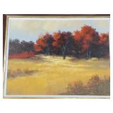 Huge framed oil on canvas 'Autumn Blaze'-