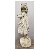 Cement figure of young girl (some chipping) 26'H