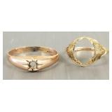 2 antique gold ring mounts (no stones) 1- 10K & 1-