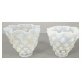 2 Victorian opalescent hobnail shades- 2' fitters;