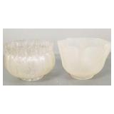 2 Victorian etched gas shades- 3 1/2' fitters; 8'D
