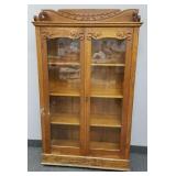 Antique oak 2 door bookcase- 69'H 42'W 13'D