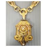 Antique Victorian tested 10K gold bookchain locket