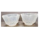 2 Victorian opalescent gas shades- 3 1/2' fitters;