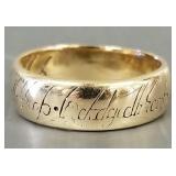 14k gold band- replica Lord of the Rings: 8.9g,