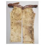 Leather chaps marked Miles City Saddlery Co.