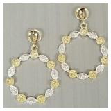 14K 2-tone gold & diamond earring enhancers-