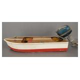 Wooden toy boat w/ Speed King motor 12'L