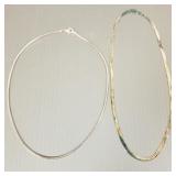 2 sterling silver chains- 1 is herringbone- 18'L