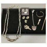 Gp. Southwest silver jewelry, etc. incl double