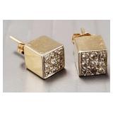 14K gold & diamond earrings- 2.5g