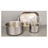3 pcs All Clad cookware incl. 18'L roasting pan