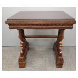 Antique Victorian style carved mahogany lamp