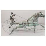 Copper horse & sulky weathervane top: 17 1/2'H