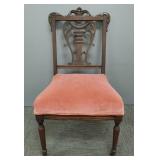 Antique carved ballroom chair: 34'H 19'W