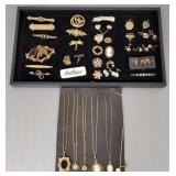 Gp. Victorian, etc brooches, necklaces, earrings,