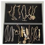 Gp Victorian, etc. pocket watch chains- some w/