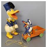 2 vintage Disney Donald Duck toys: Fisher Price