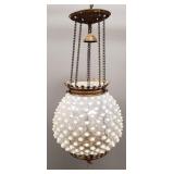 Victorian hanging fixture w/ opalescent hobnail